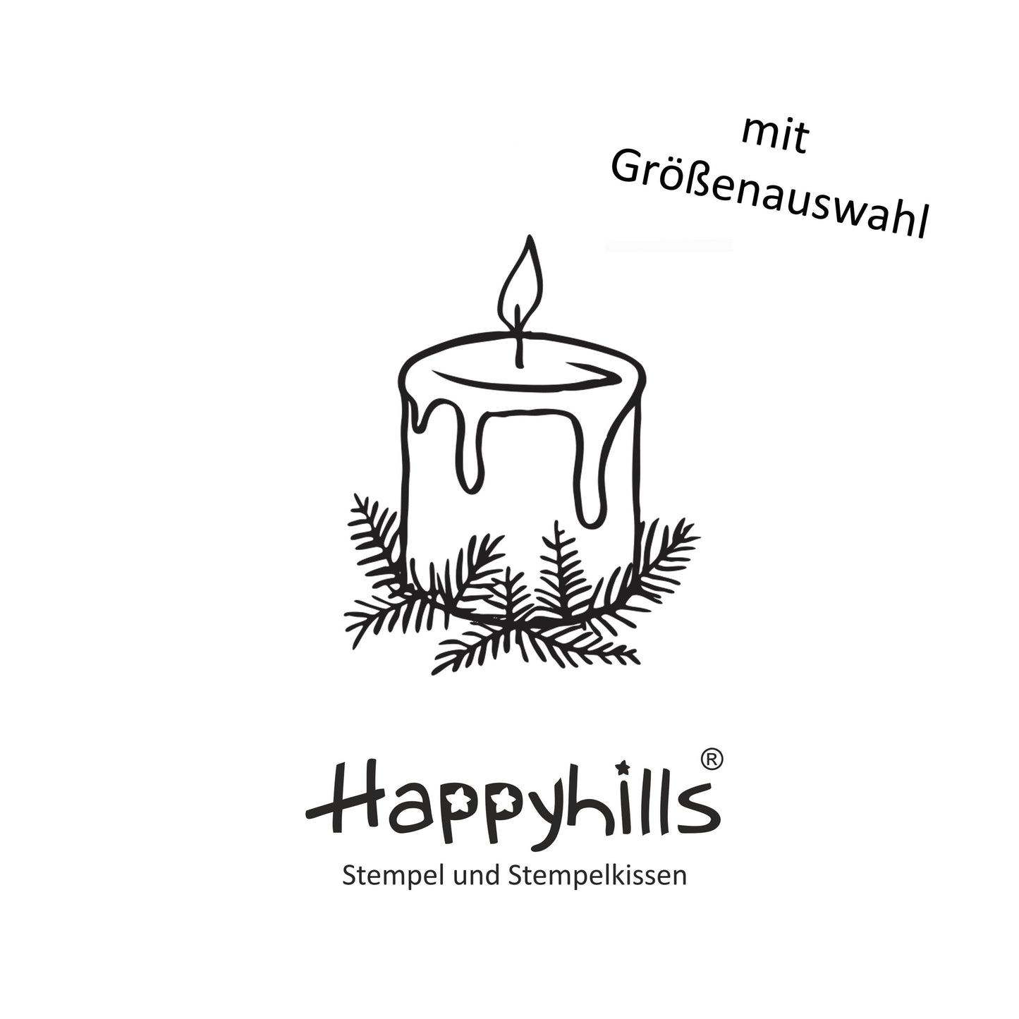 Stempel Kerze mit Grün