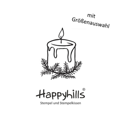Stempel Kerze mit Grün