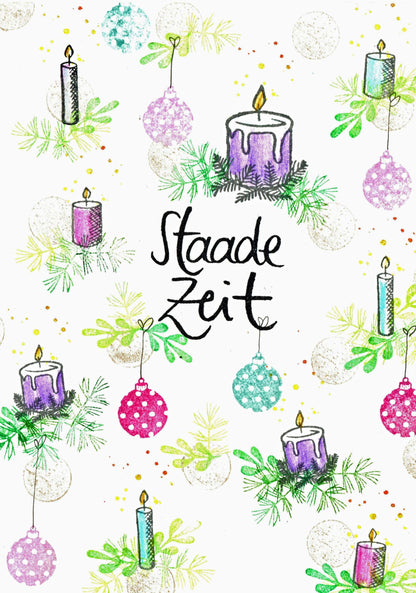 Stempel Kerze mit Grün