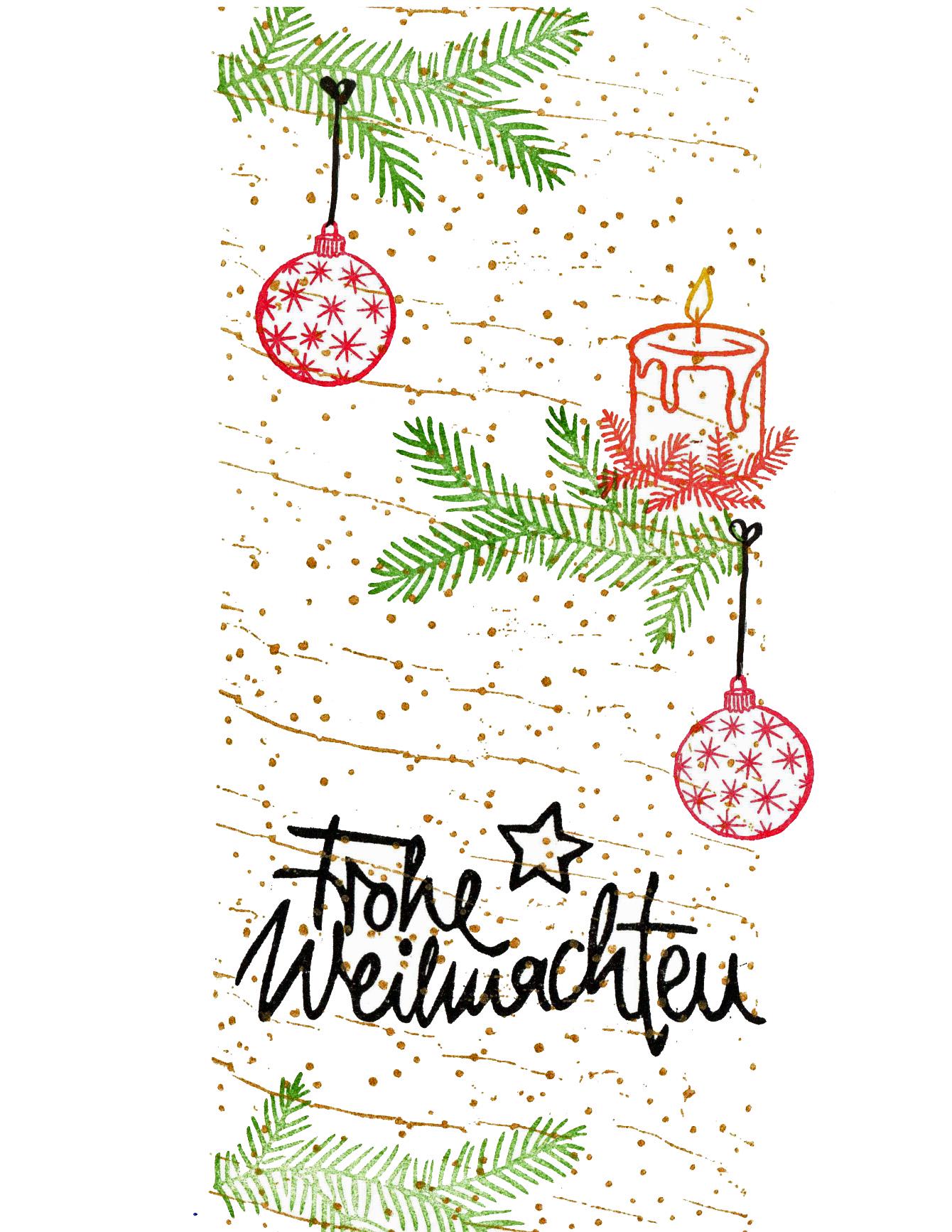 Stempel Kerze mit Grün