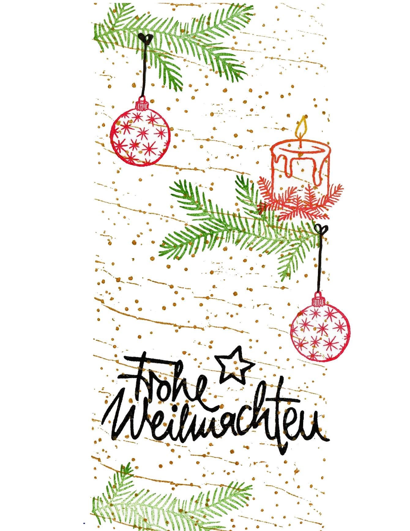 Kegelstempel Tannenzweig, Christbaumkugel und Kerze Auswahl oder Set