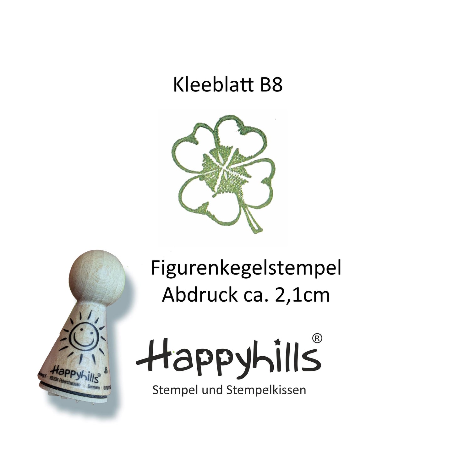Kegelstempel Fliegenpilz, Kleeblatt und Marienkäfer Auswahl oder Set