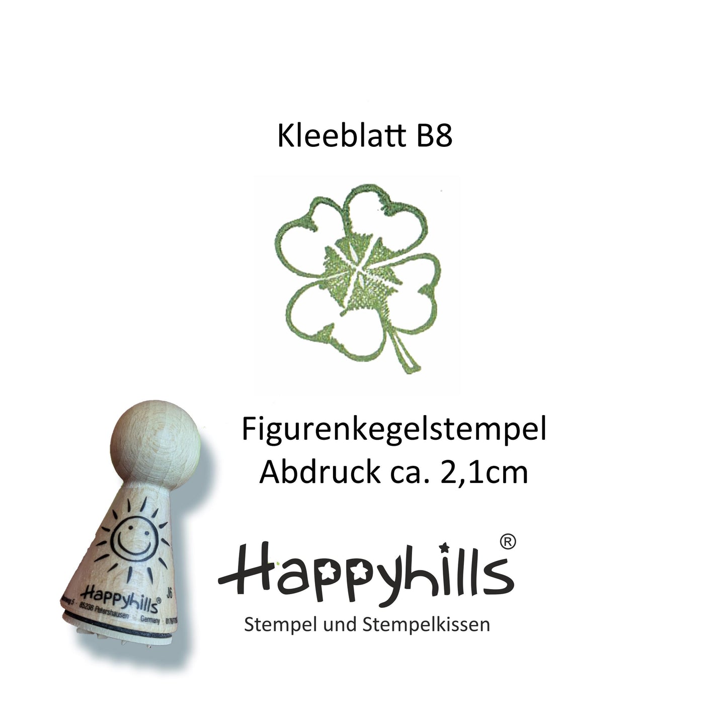 Kegelstempel Fliegenpilz, Kleeblatt und Marienkäfer Auswahl oder Set