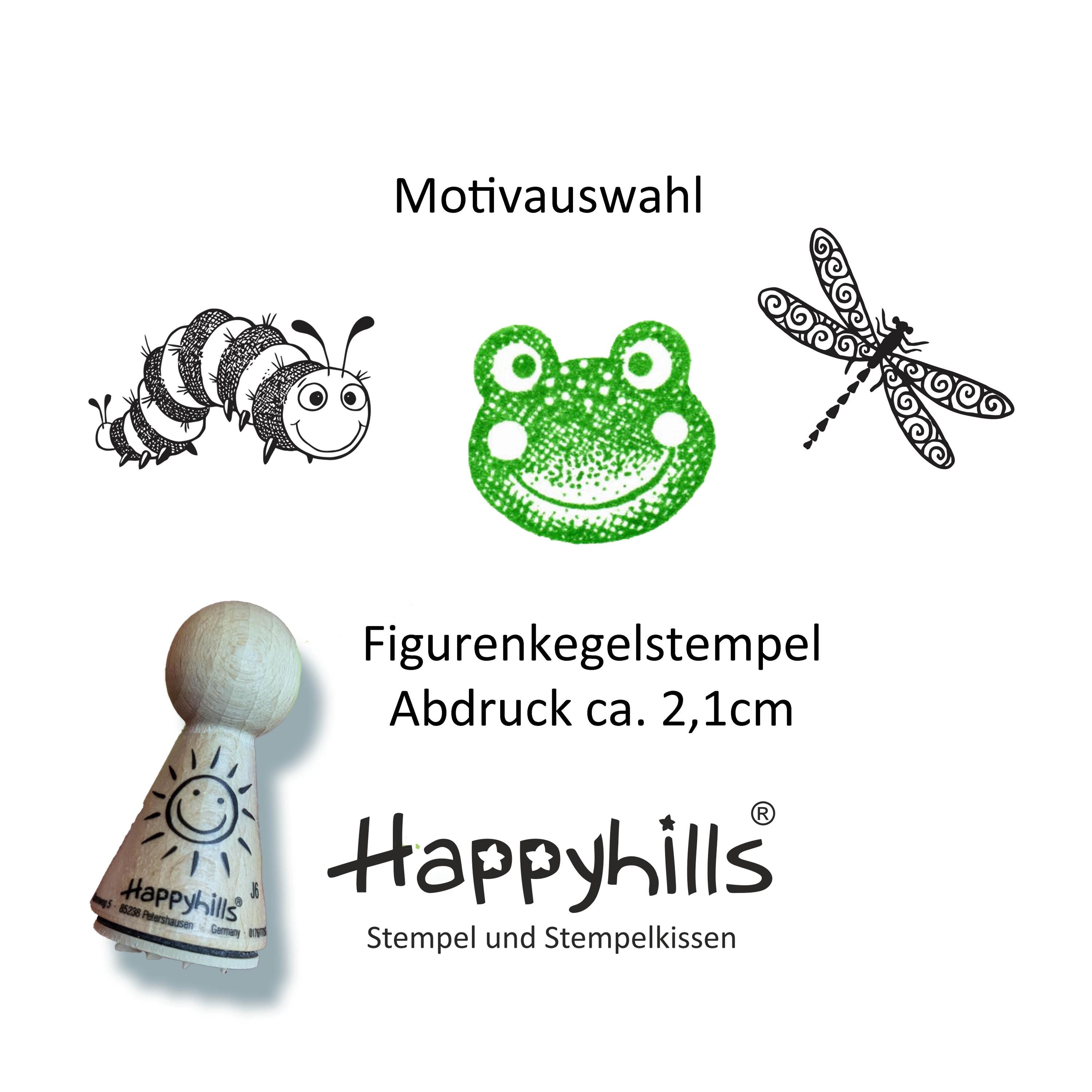 Kegelstempel Raupe, Froschkopf und Libelle Auswahl oder Set