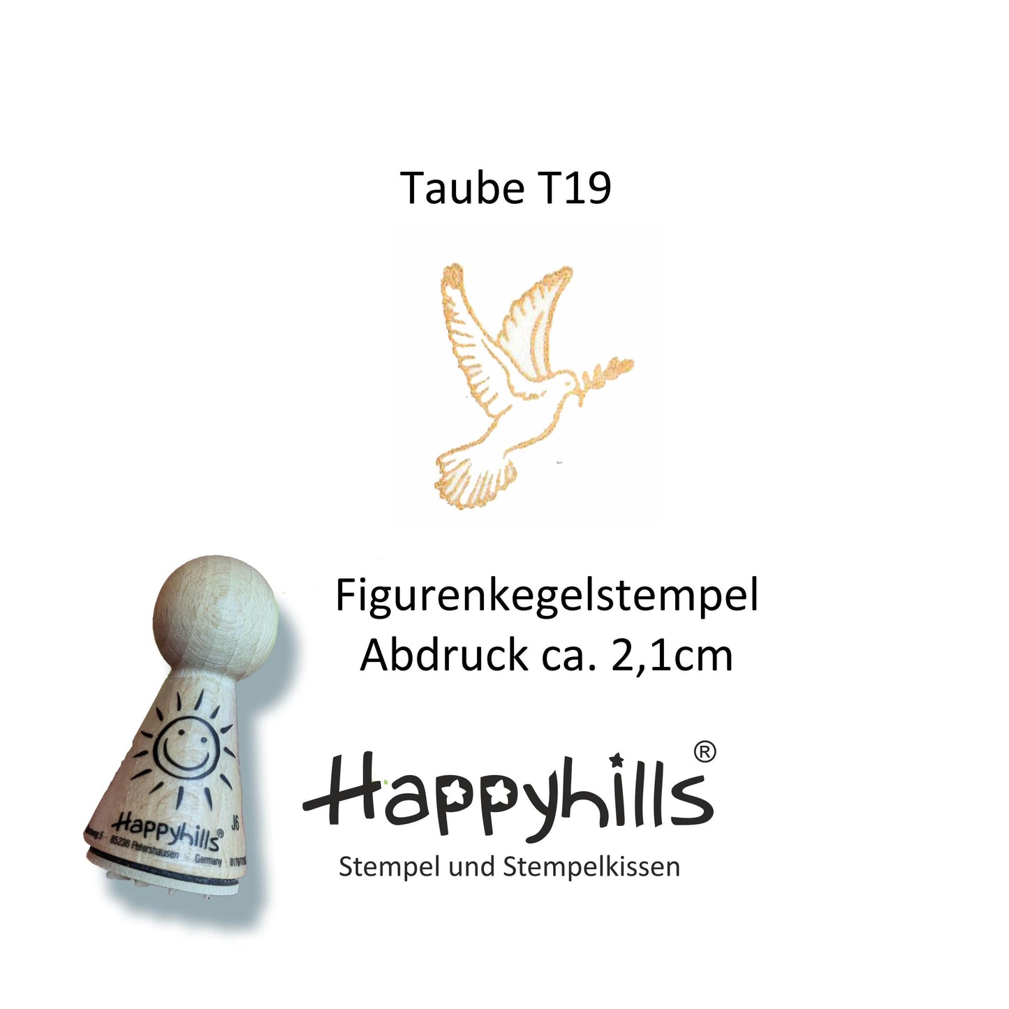 Kegelstempel Taube, Schildkröte und Elefant Auswahl oder Set