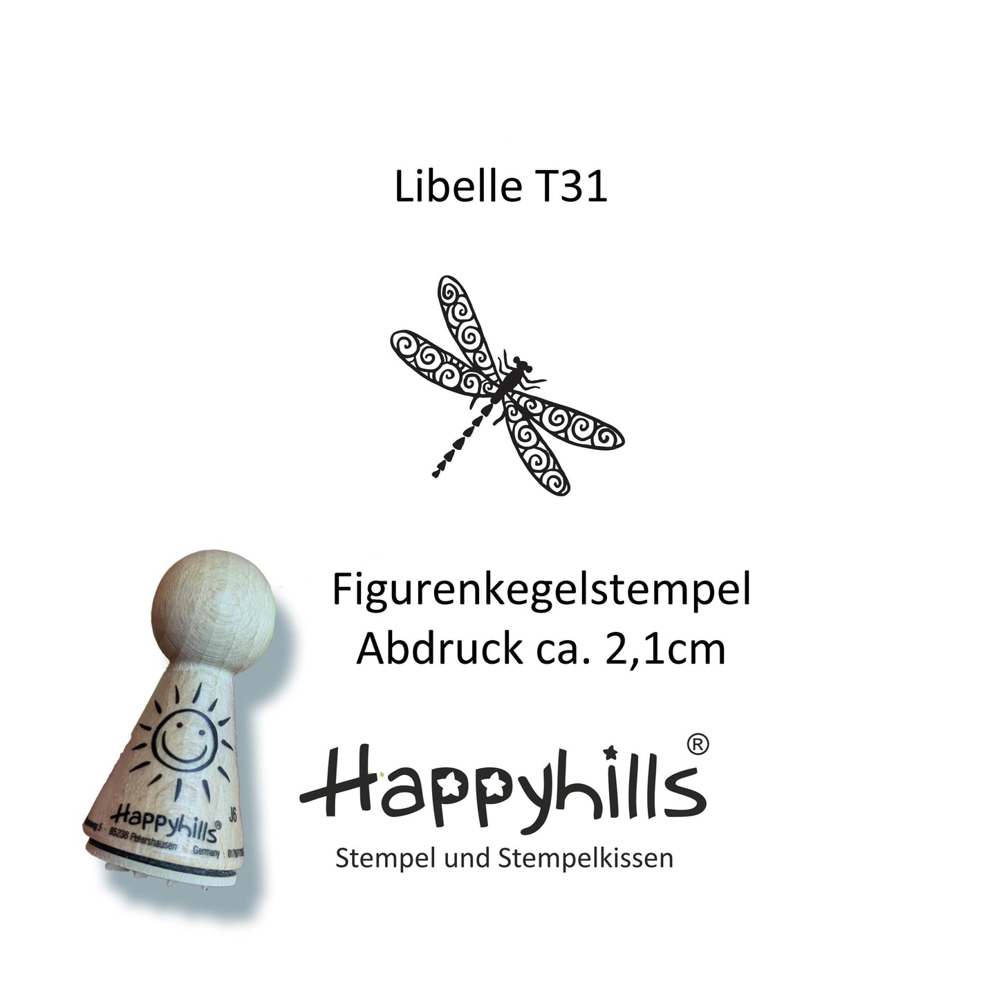 Kegelstempel Raupe, Froschkopf und Libelle Auswahl oder Set