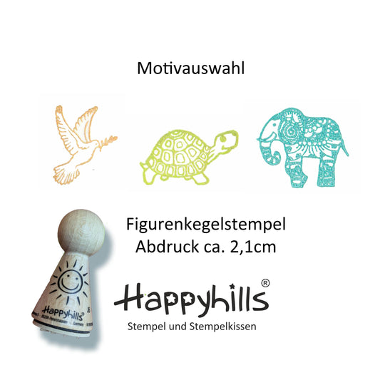 Kegelstempel Taube, Schildkröte und Elefant Auswahl oder Set