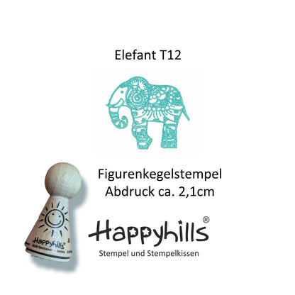 Kegelstempel Taube, Schildkröte und Elefant Auswahl oder Set