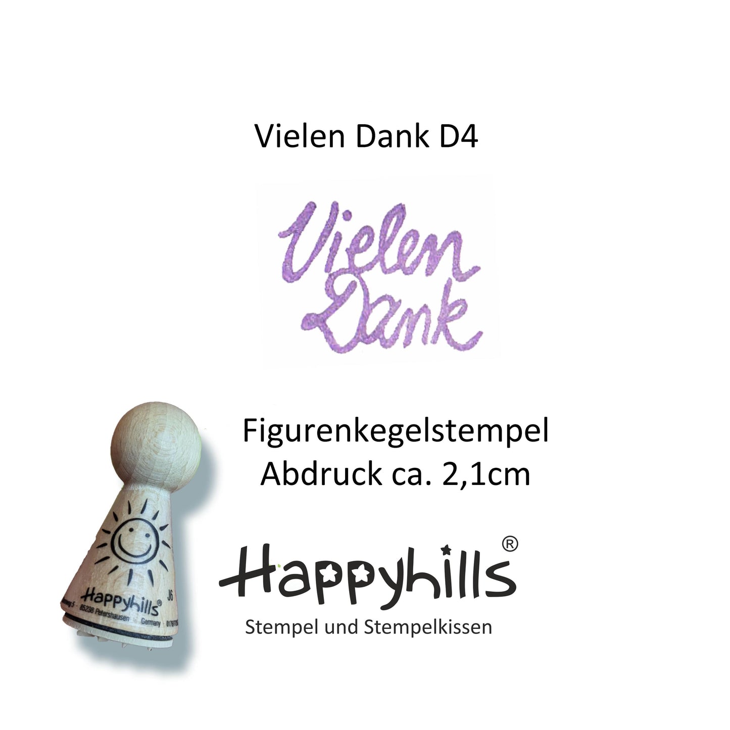 Kegelstempel Vielen Dank, Happy Birthday und für Dich Auswahl oder Set