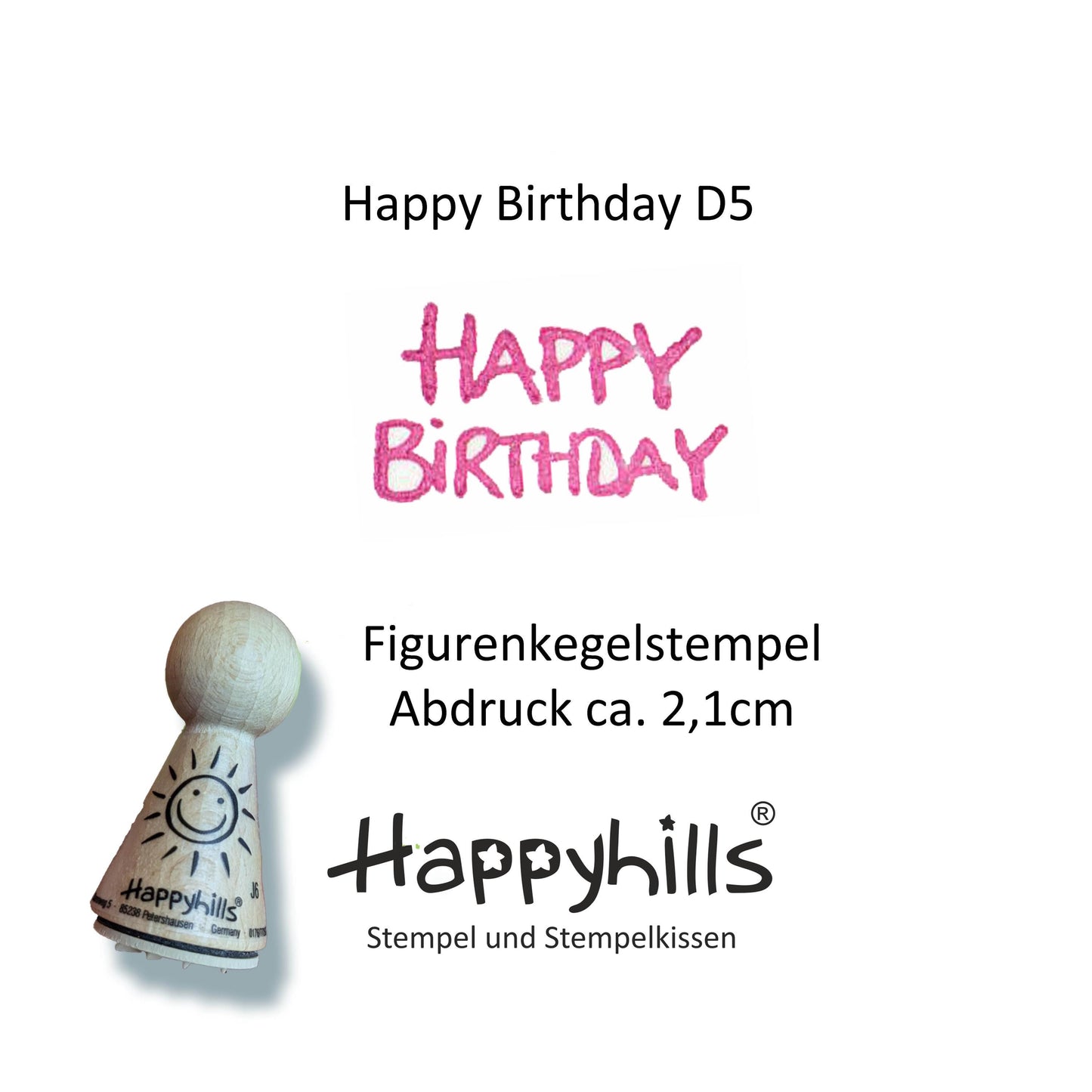 Kegelstempel Vielen Dank, Happy Birthday und für Dich Auswahl oder Set