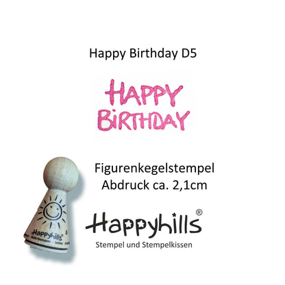Kegelstempel Vielen Dank, Happy Birthday und für Dich Auswahl oder Set