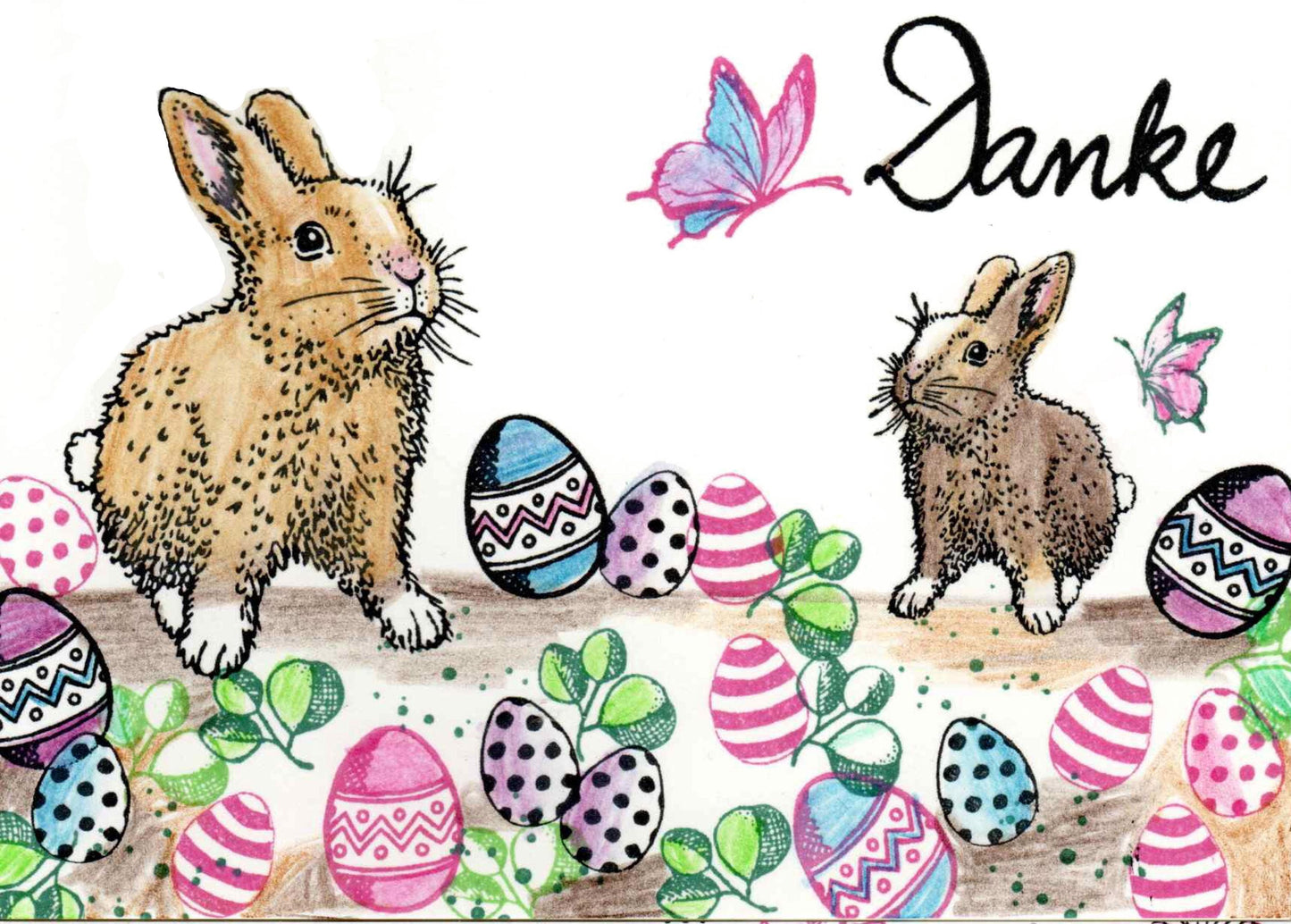 Stempel Kaninchen steht und Karotte