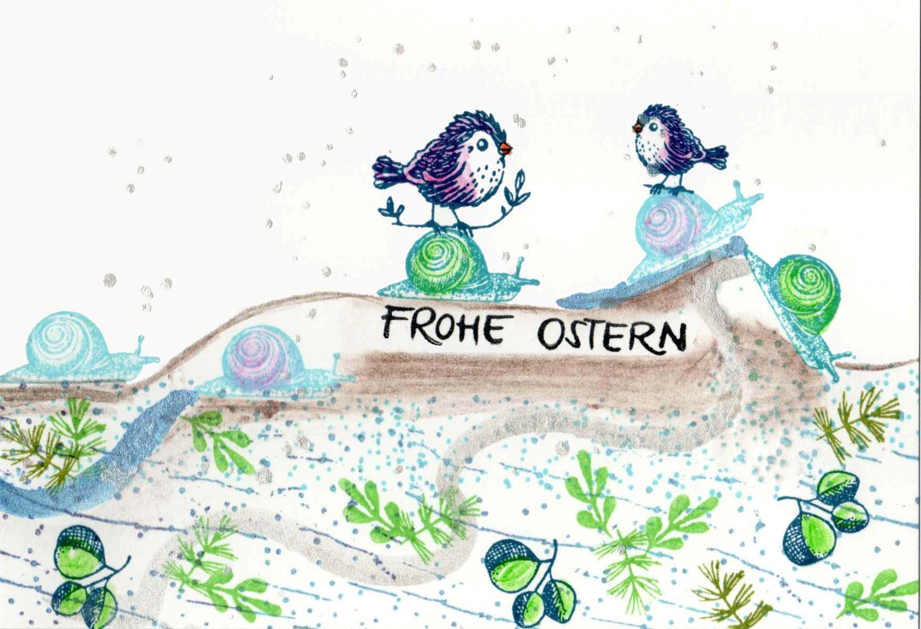 Stempel Frohe Ostern quer