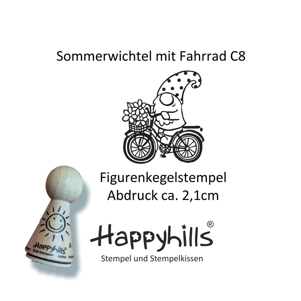 Stempel Sommerwichtel auf dem Fahrrad
