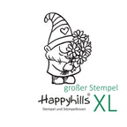 Stempel Wichtel mit Blumenstrauß