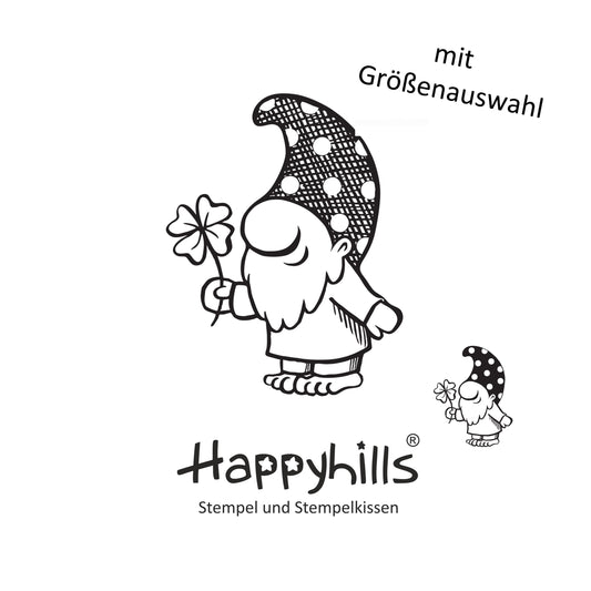 Stempel Glückswichtel mit Kleeblatt