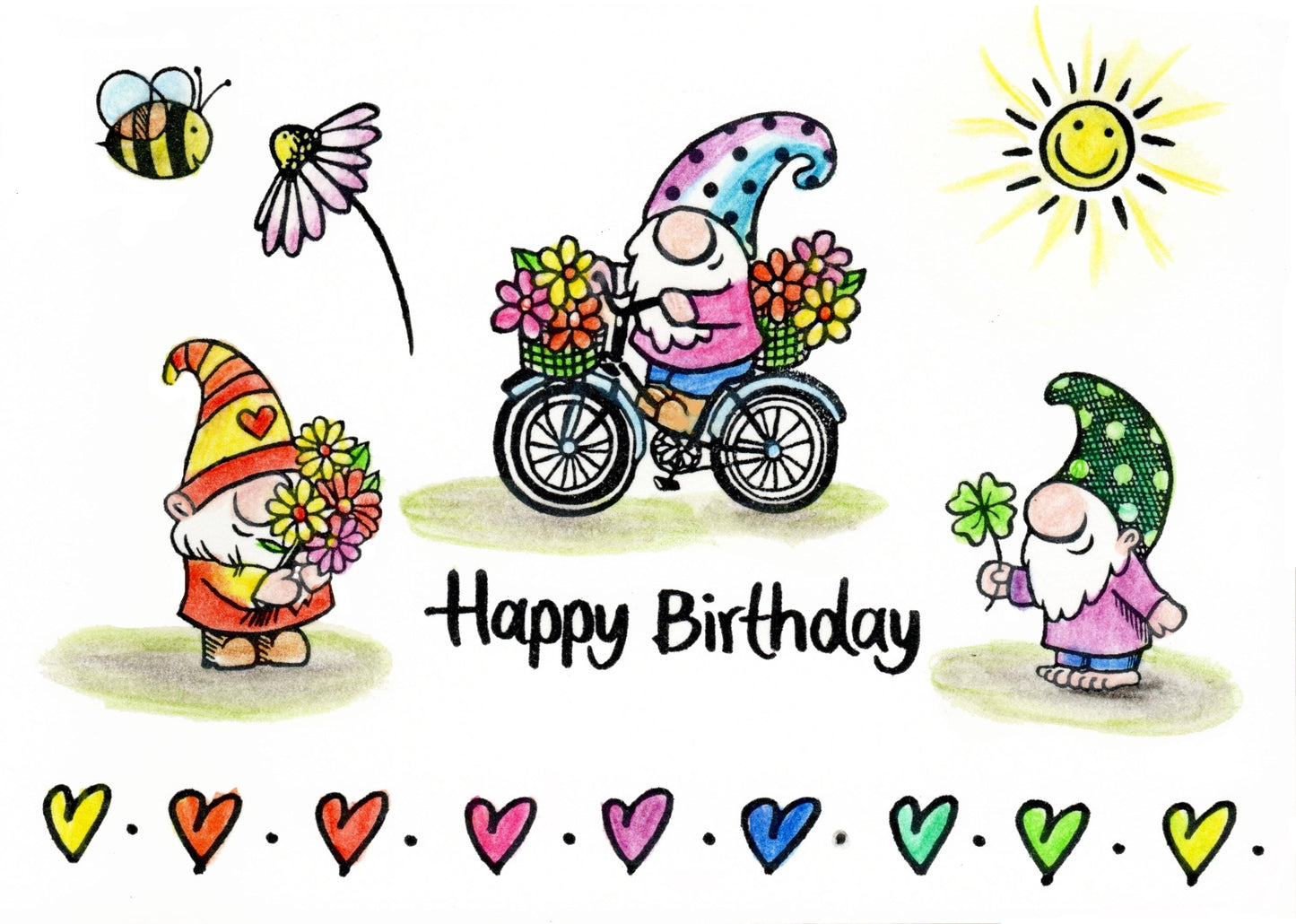 Stempel Sommerwichtel auf dem Fahrrad