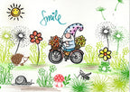 Stempel Sommerwichtel auf dem Fahrrad