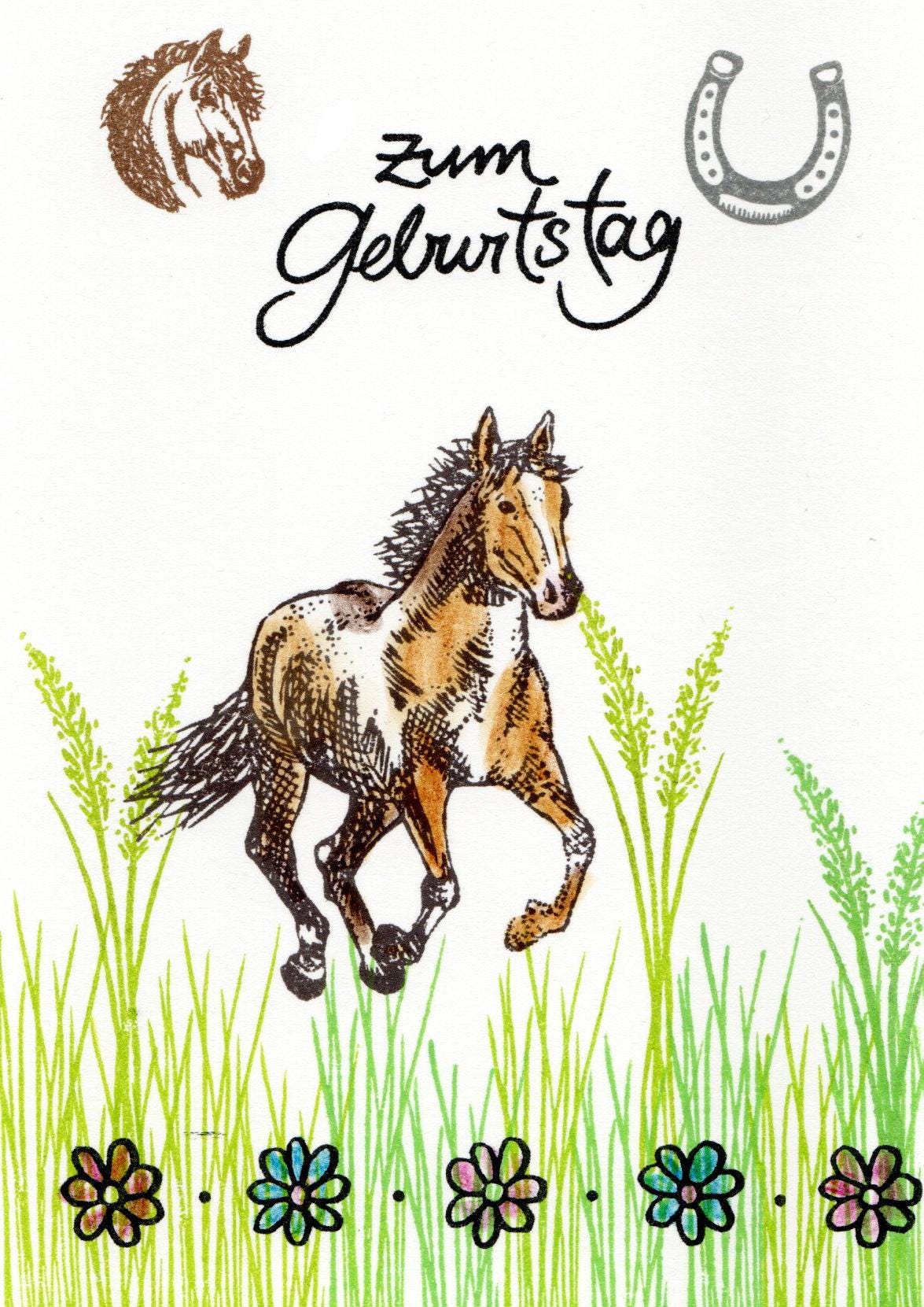 Stempel Pferd galoppiert