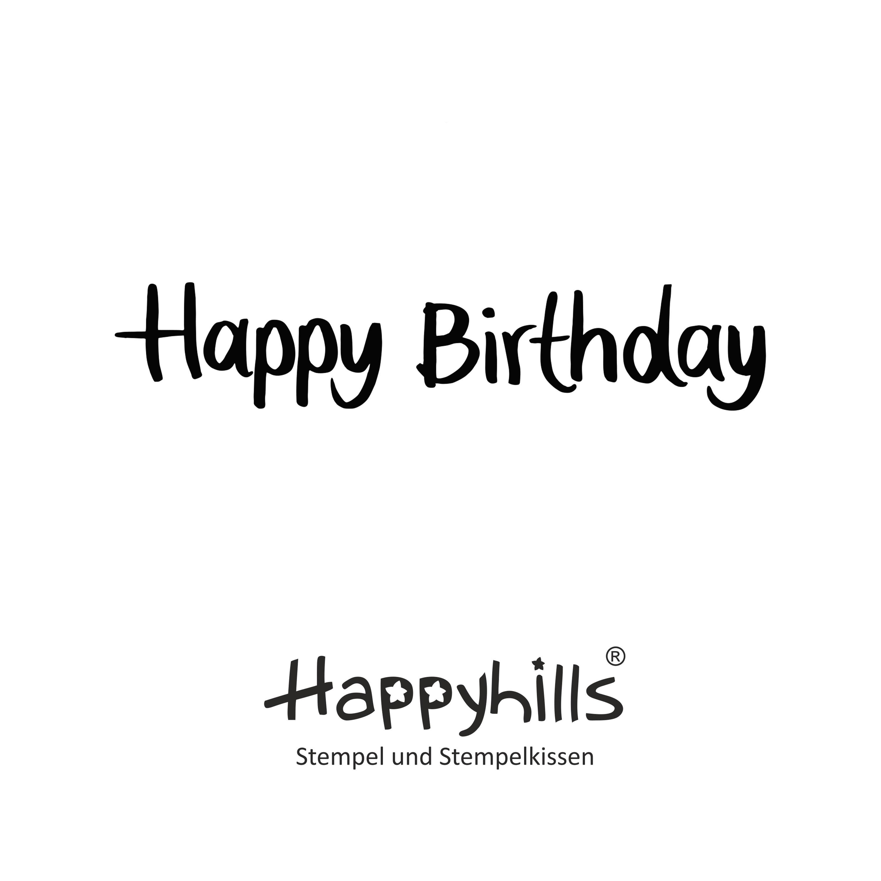Stempel Happy Birthday quer