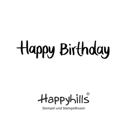 Stempel Happy Birthday quer