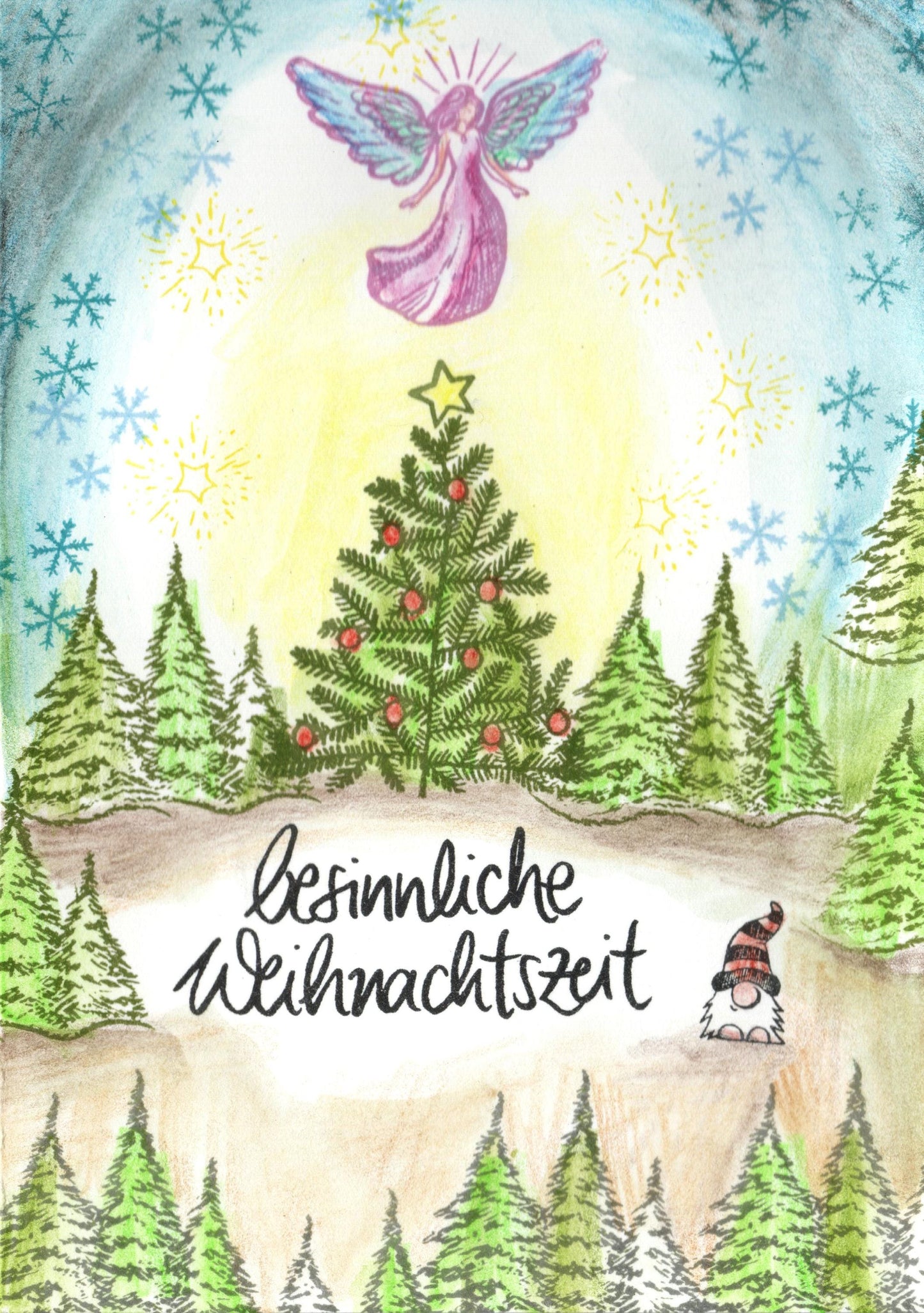 Stempel Tannenbaum mit Kugeln