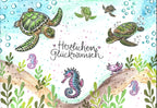 Stempel Meeresschildkröte mit Blubberblasen