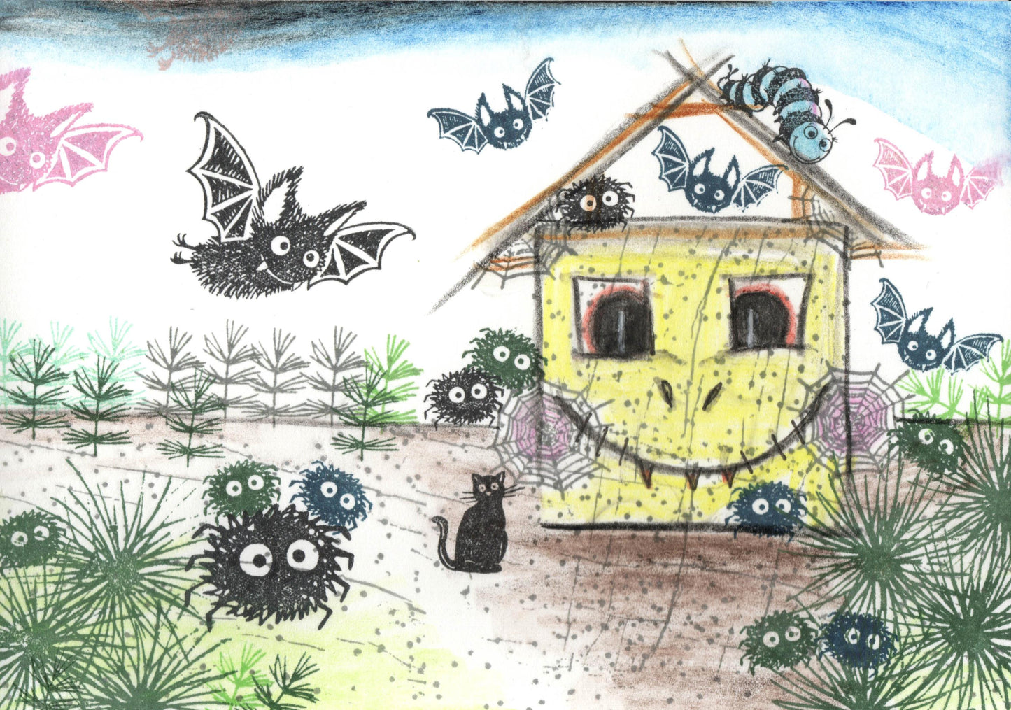 Kegelstempel Spinne, Fledermaus und Spinnennetz Auswahl oder Set