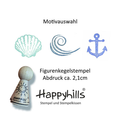 Kegelstempel Muschel, Welle und Anker Auswahl oder Set