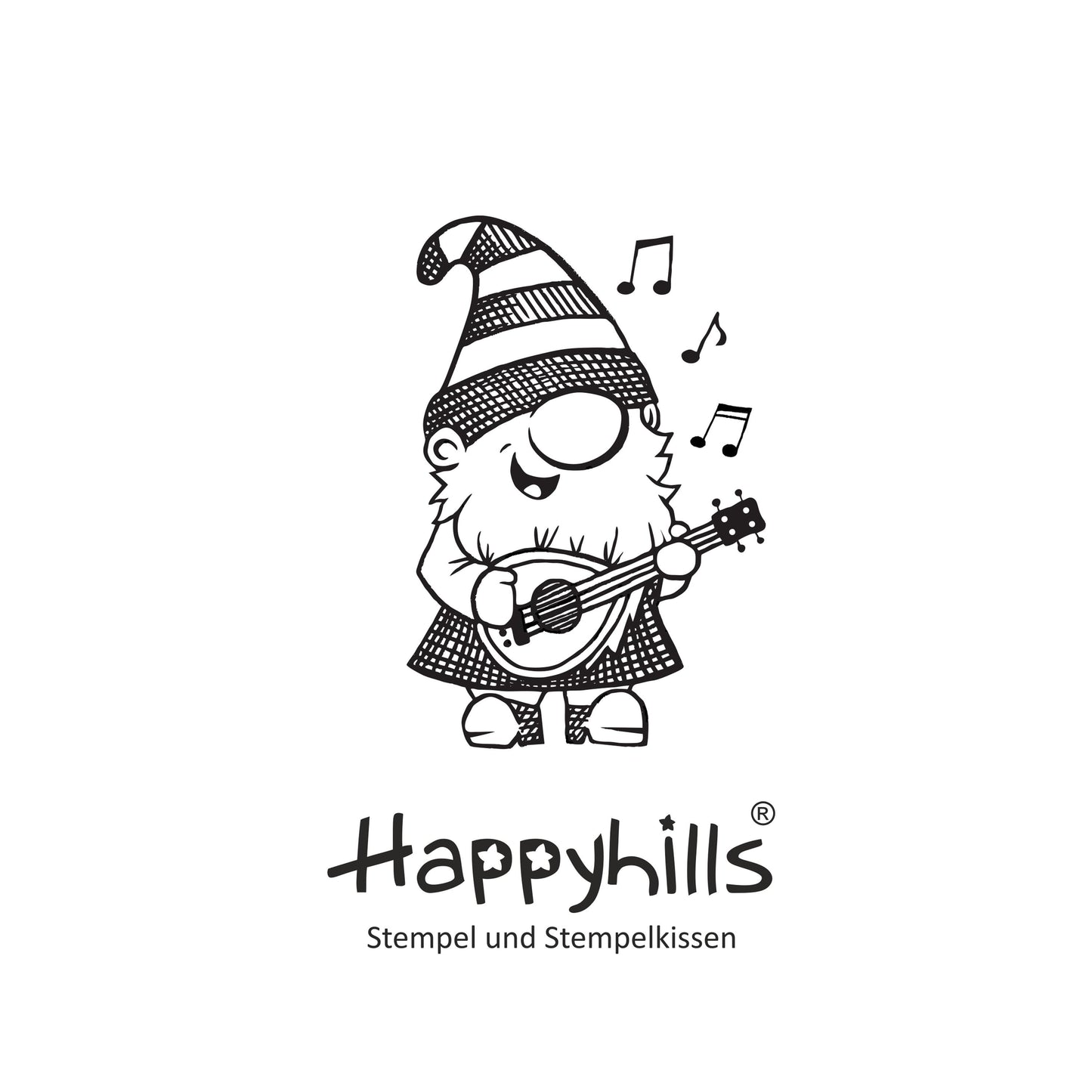 Stempel Wichtel John mit Laute