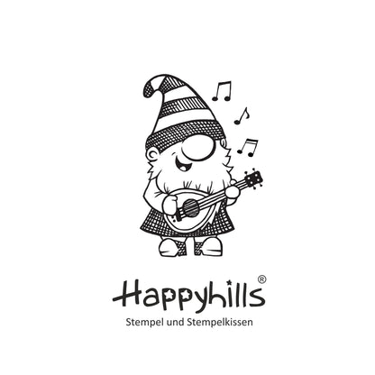 Stempel Wichtel John mit Laute