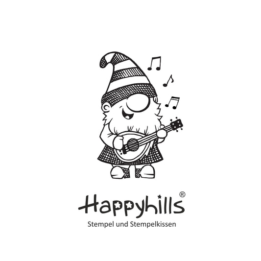 Stempel Wichtel John mit Laute