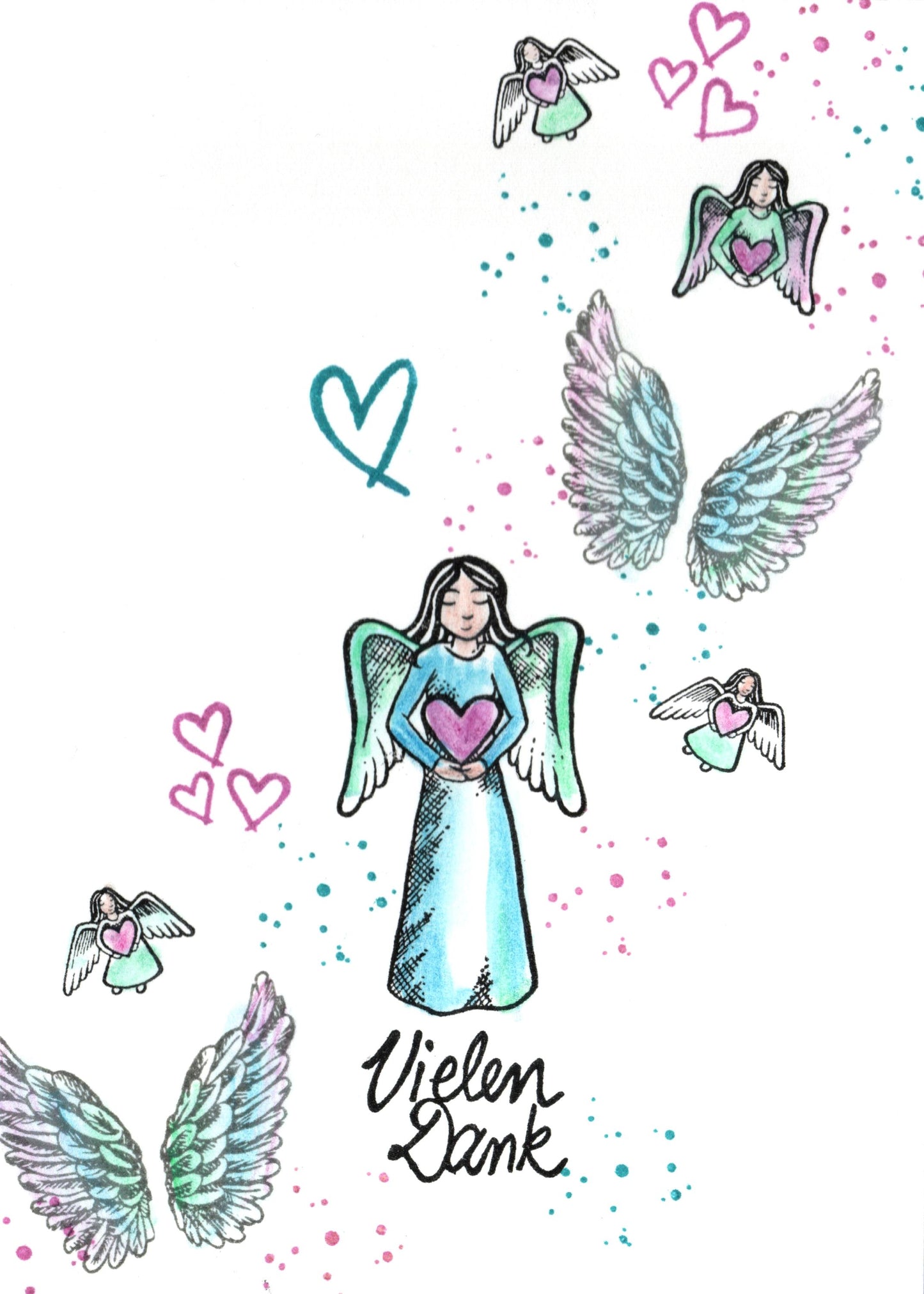 Stempel Engel mit Herz