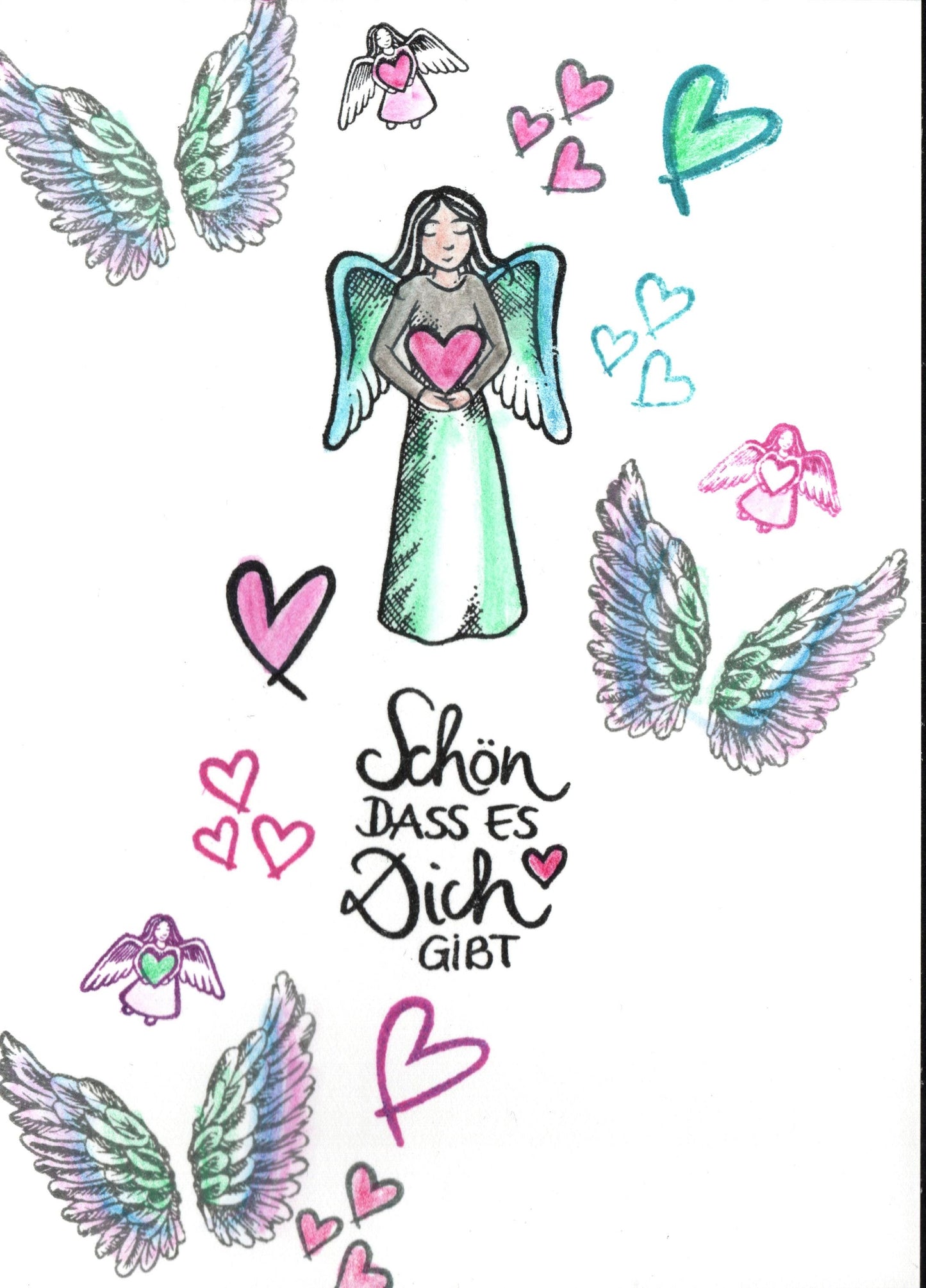 Stempel Engel mit Herz