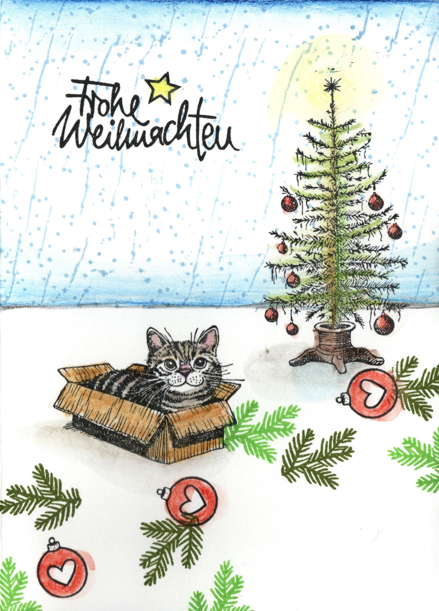 Stempel Katze in der Kiste