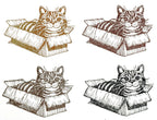 Stempel Katze in der Kiste