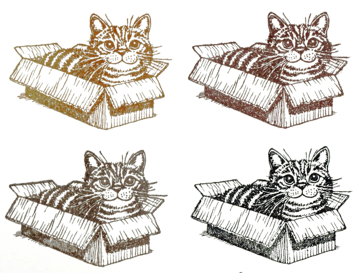 Stempel Katze in der Kiste