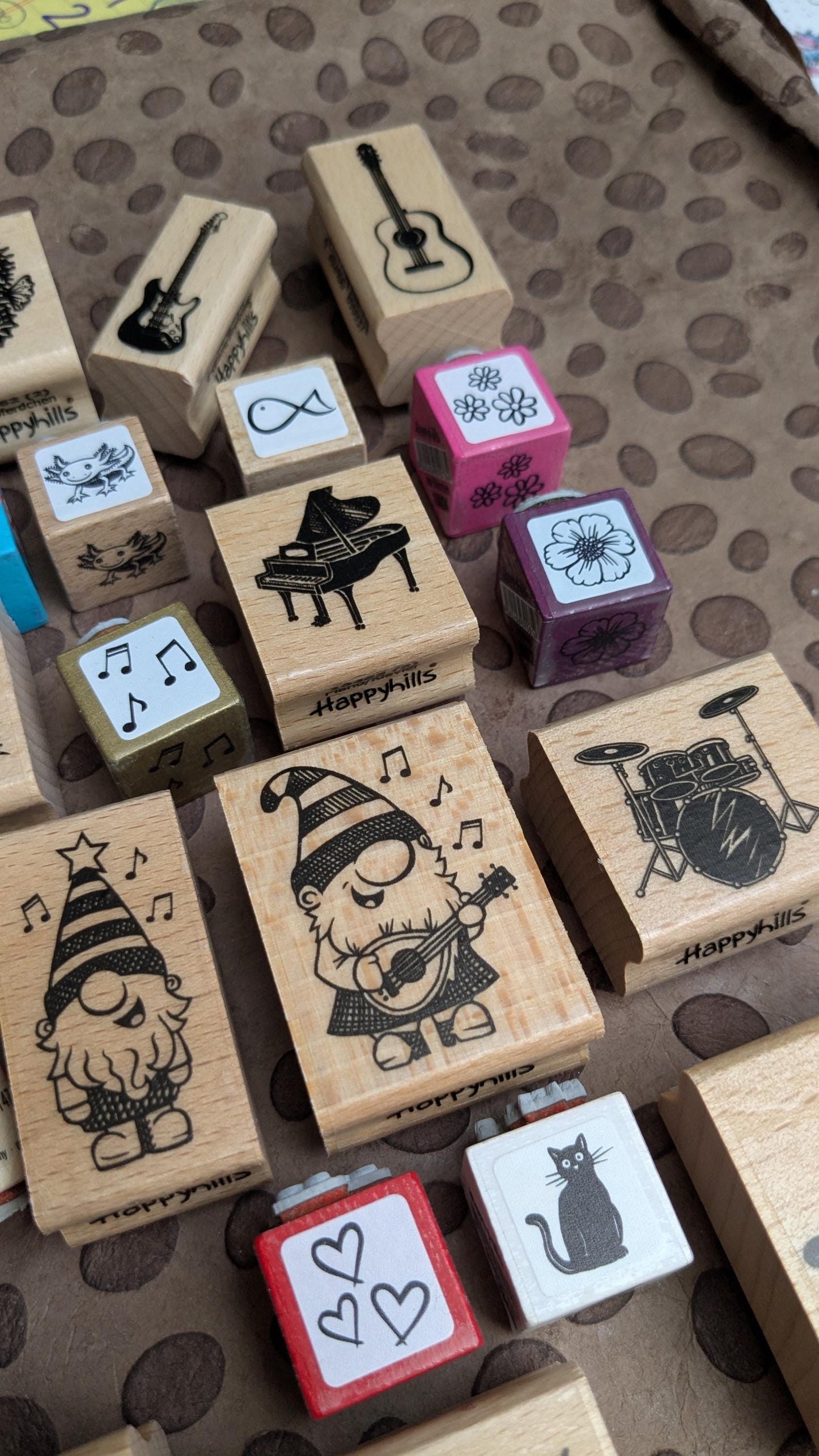 Stempel Wichtel John mit Laute