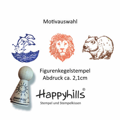 Kegelstempel Delfine, Löwe und Capybara Auswahl oder Set