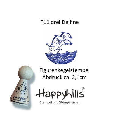 Kegelstempel Delfine, Löwe und Capybara Auswahl oder Set