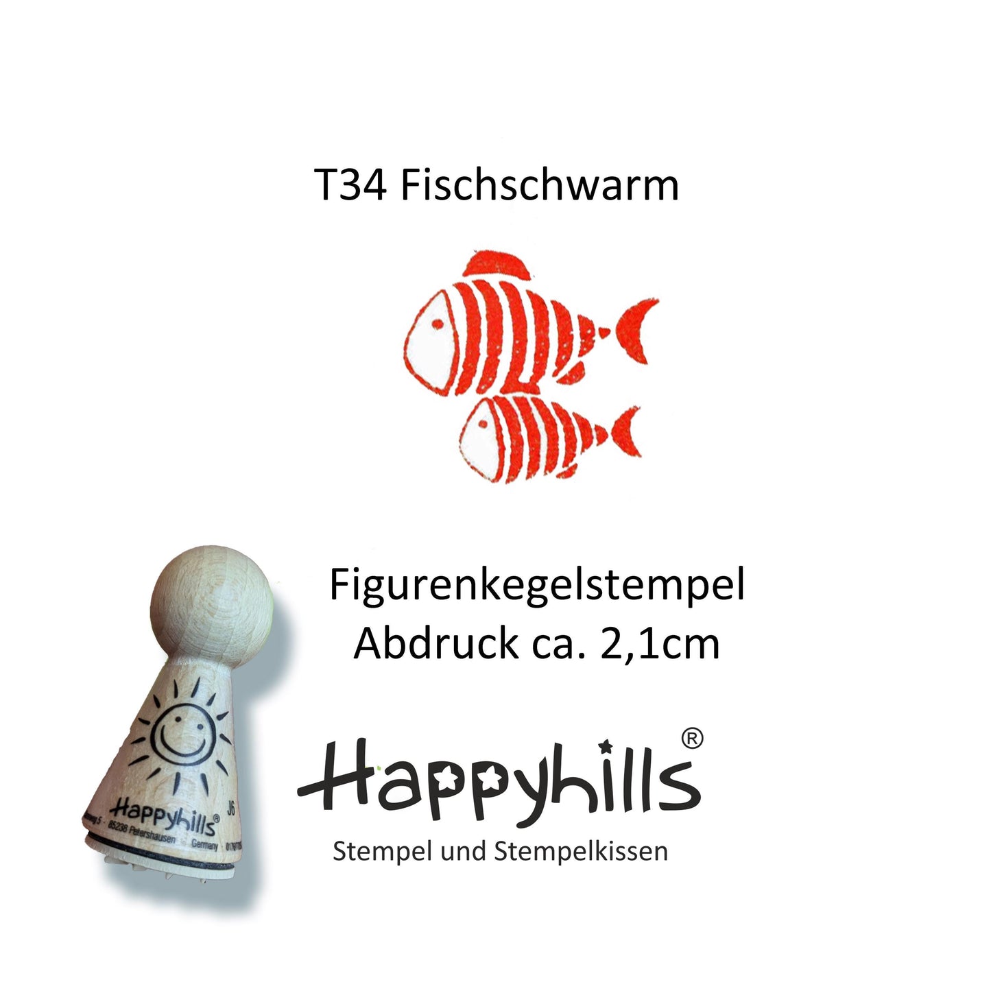 Kegelstempel Fischschwarm, Pinguin und Wal Auswahl oder Set
