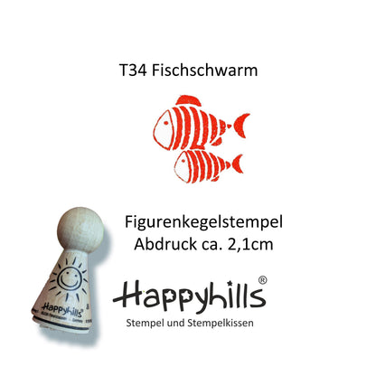 Kegelstempel Fischschwarm, Pinguin und Wal Auswahl oder Set
