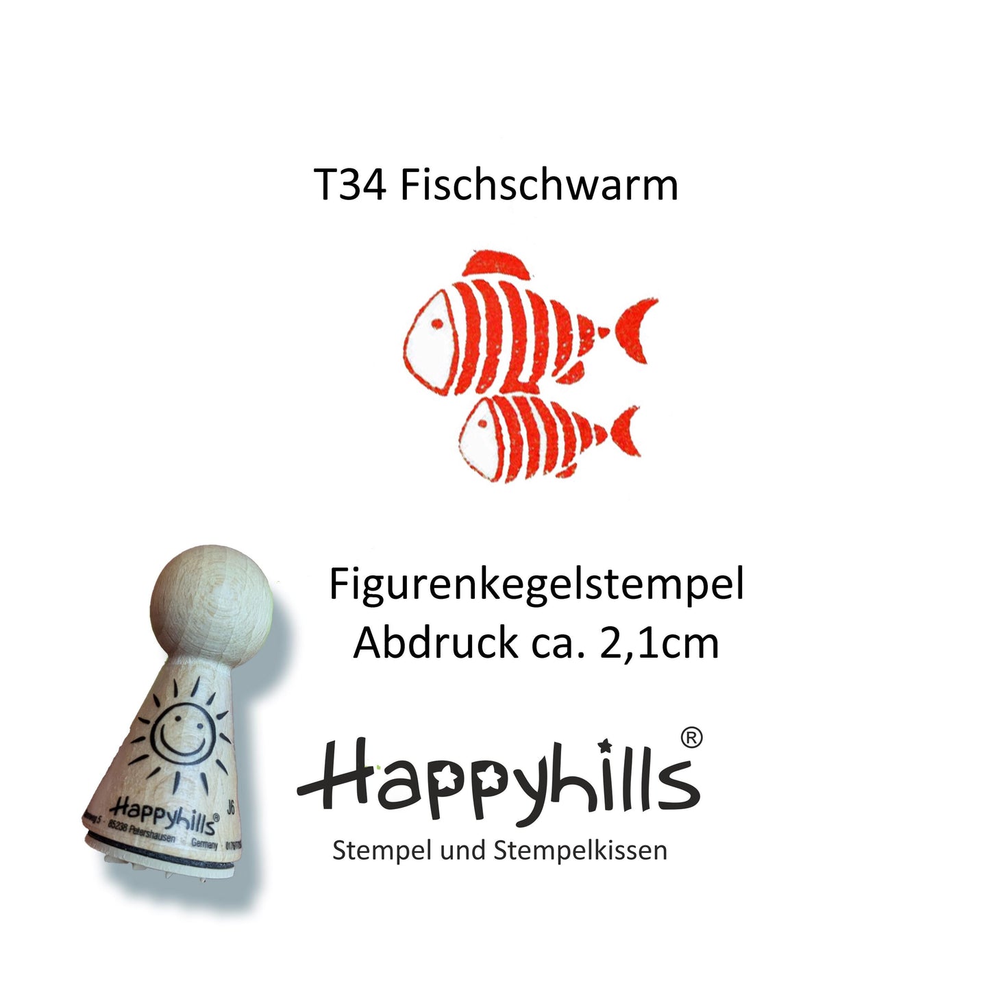 Kegelstempel Fischschwarm, Pinguin und Wal Auswahl oder Set