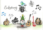 Stempel Wichtel John mit Laute