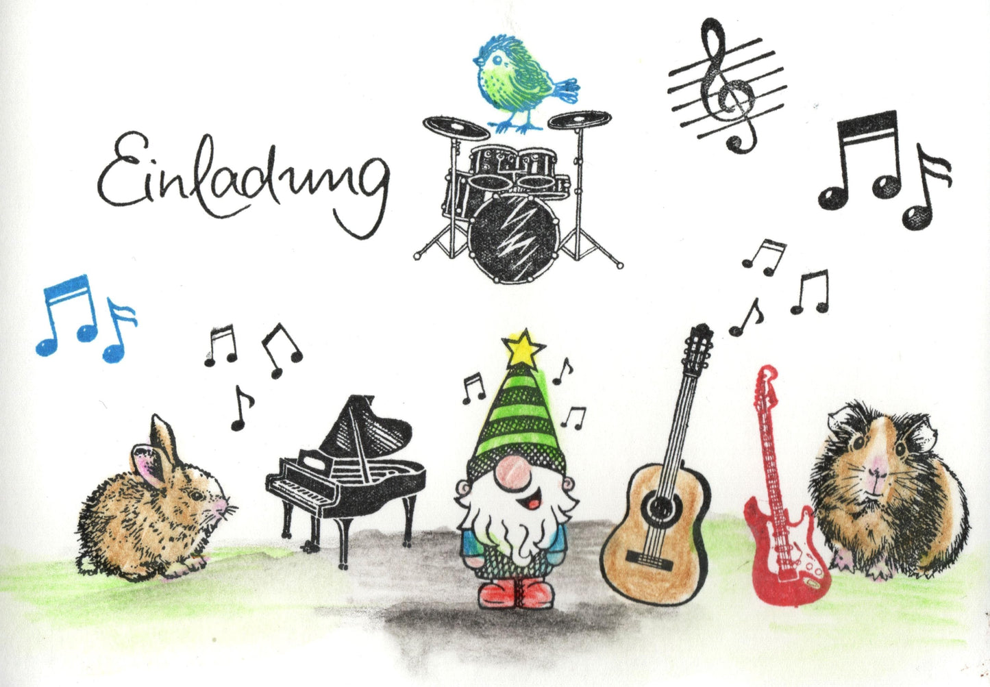 Stempel Wichtel Elvis singt