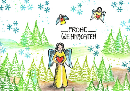 Stempel Engel mit Herz