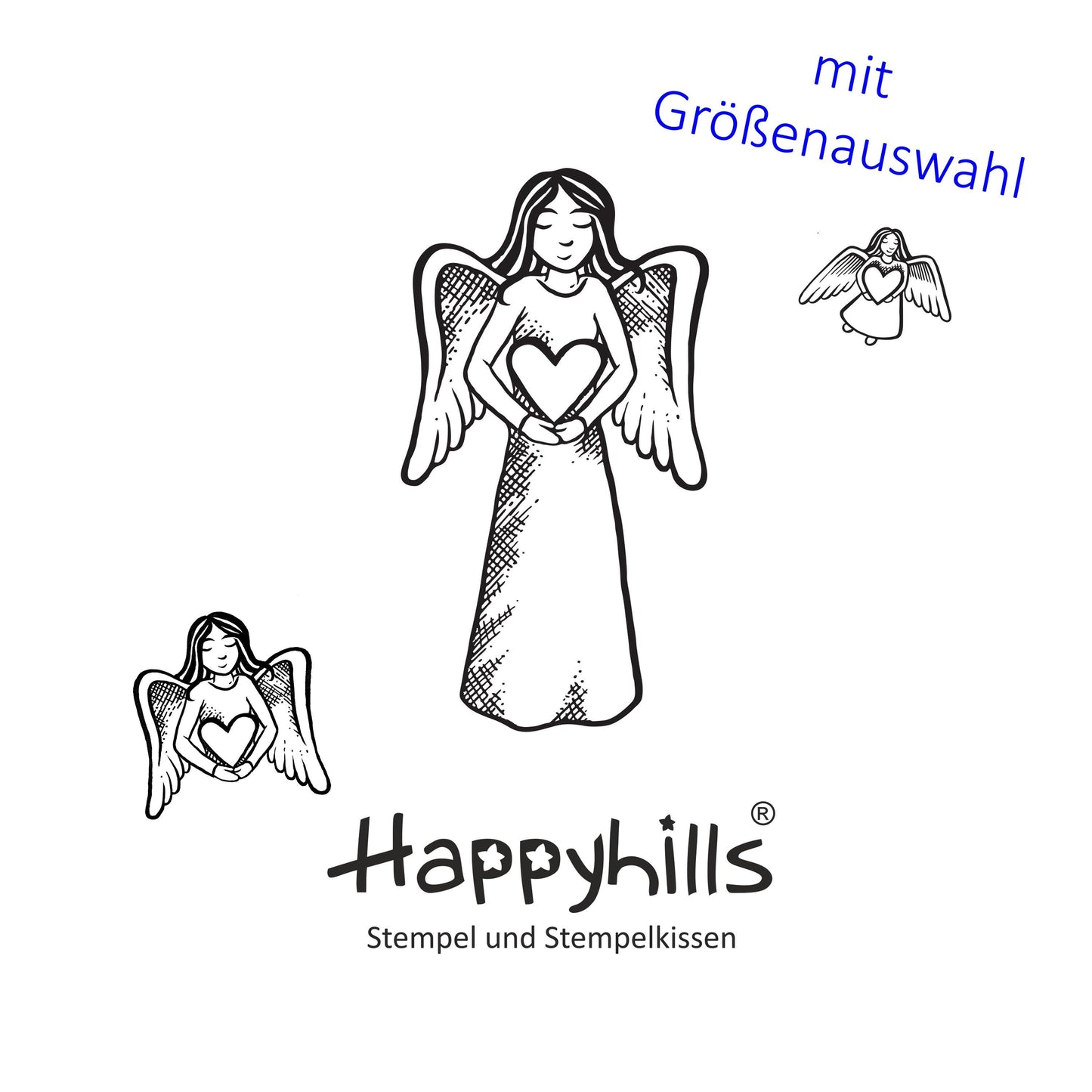 Stempel Engel mit Herz