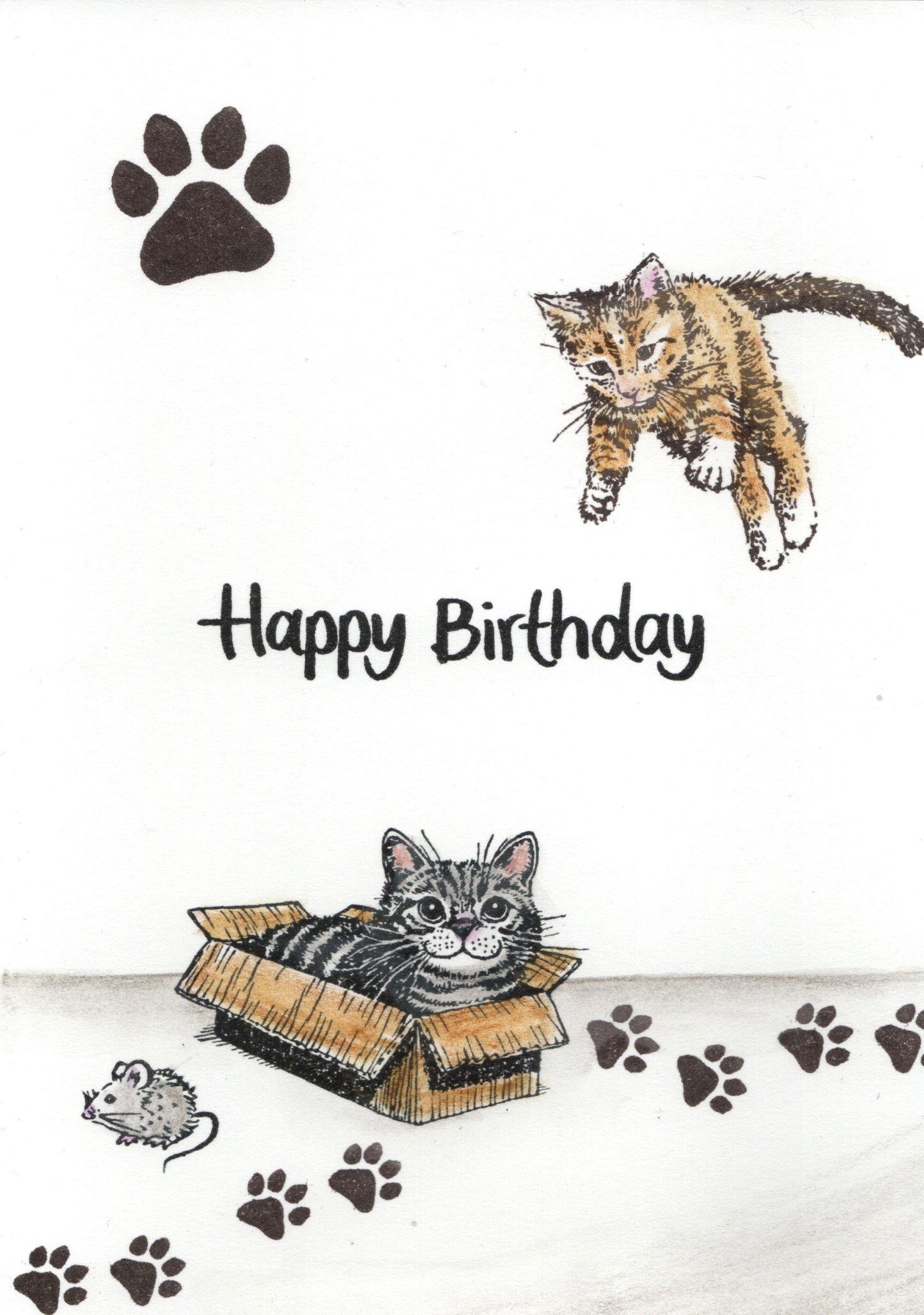 Stempel Katze in der Kiste