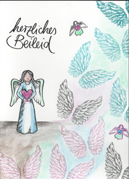 Stempel Engel mit Herz