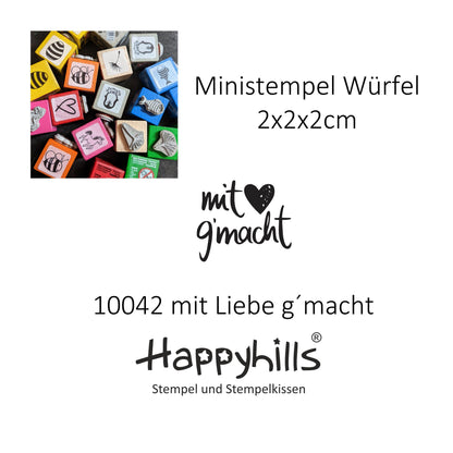 Ministempel Handgmacht, mit Liebe gmacht und Handmade Auswahl oder Set